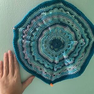 Wall crochet tapestry. It is small but super cute for decorations. Handmade🤍